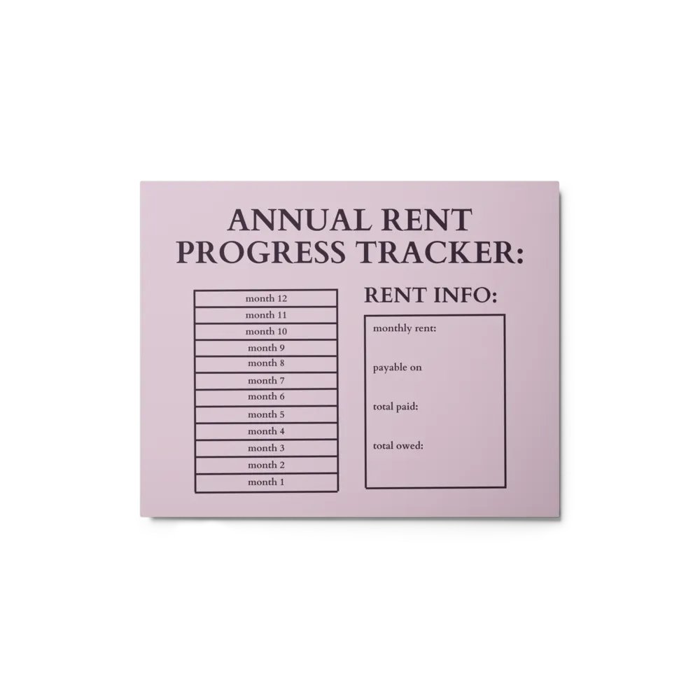 HIGHFALUTIN ANNUAL RENT TRACKER (concord design 1) product image (1)