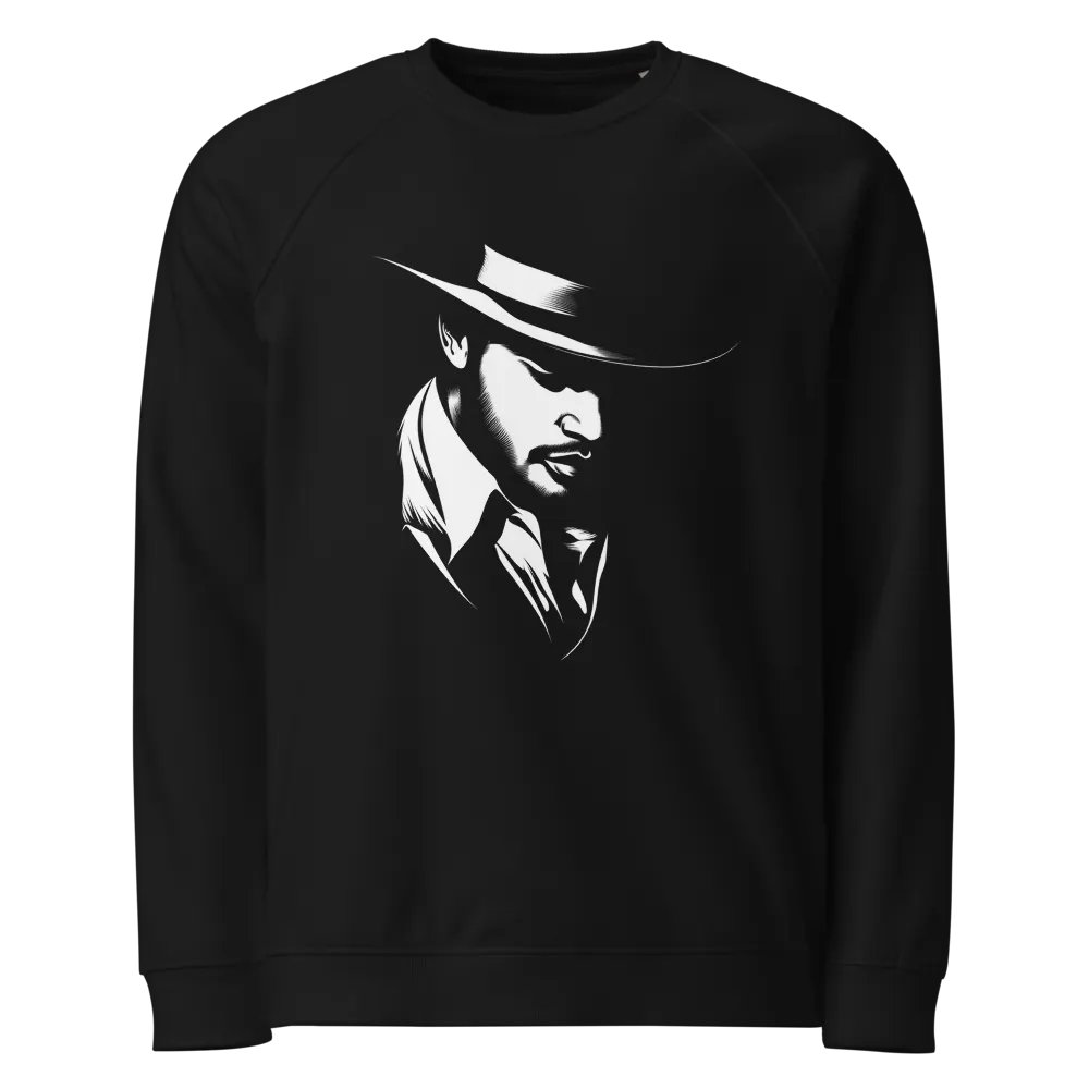 Mysterious Man Hat Illustration Organic Sweatshirt product image (2)
