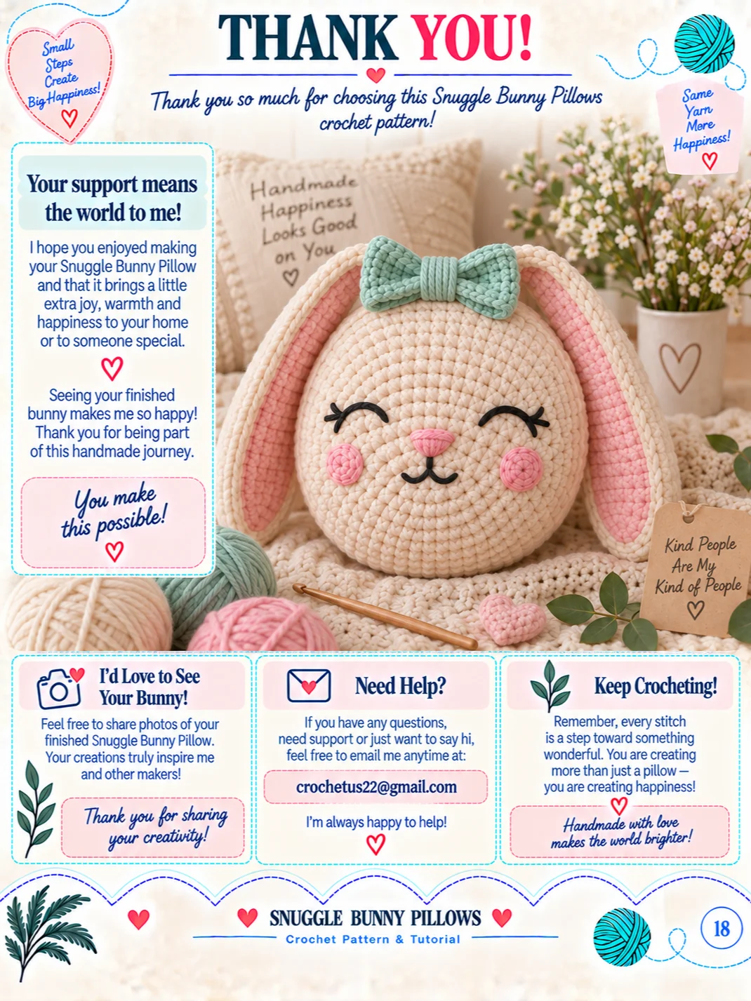Easy Crochet Bunny Pillow Pattern product image (5)