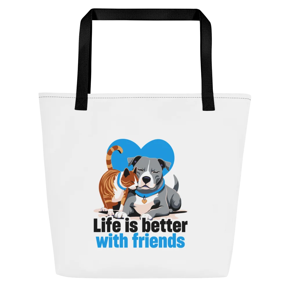 Life is better with friends - Tote bag with pocket product image (1)