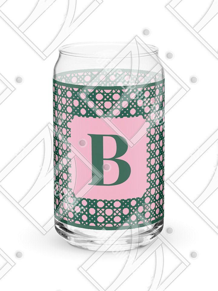Verdant Garden Monogram B Can-Shaped Glass product image (1)