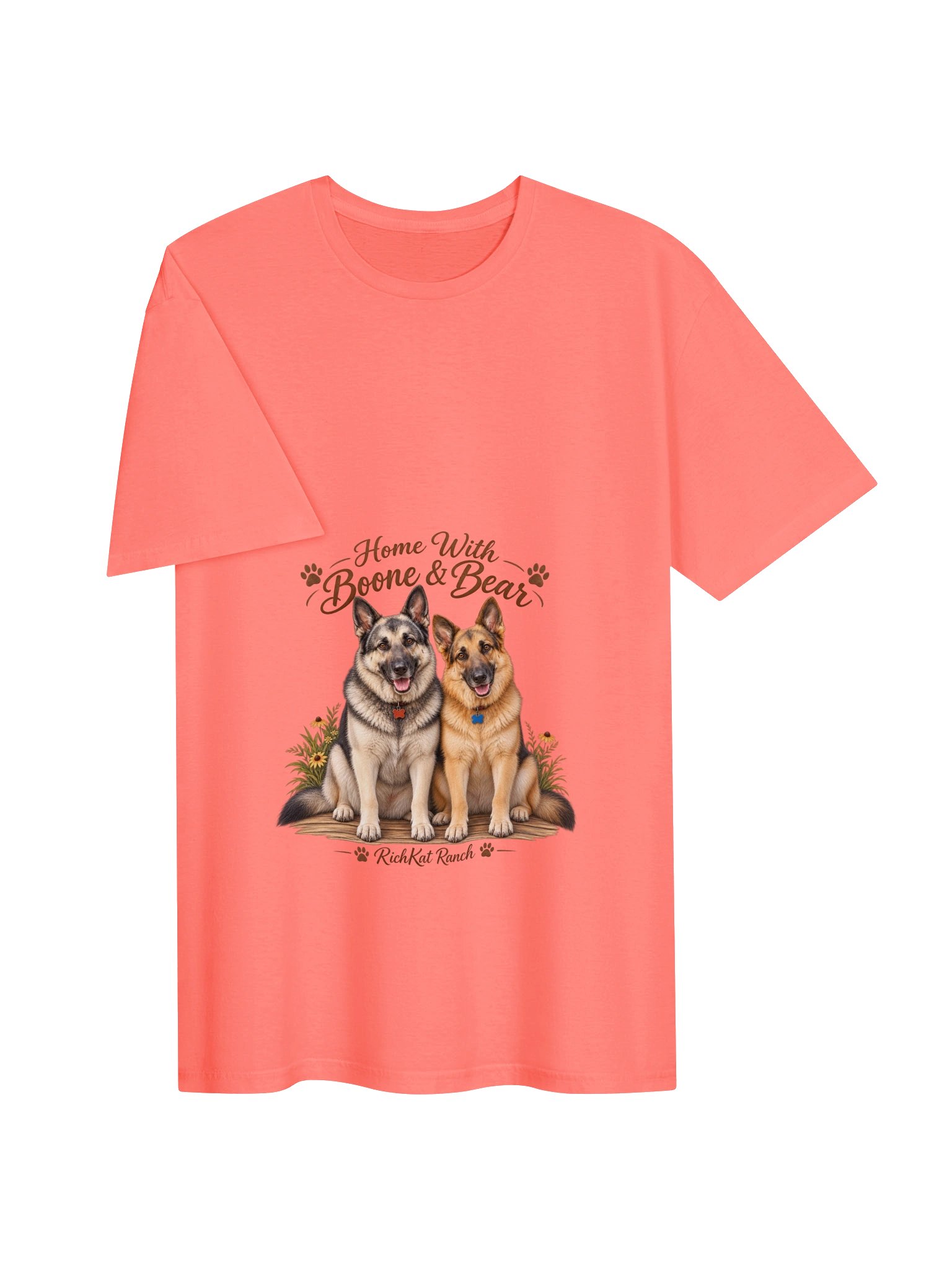 Home With Boone & Bear — Softstyle Paws and Flowers T-Shirt product image (53)
