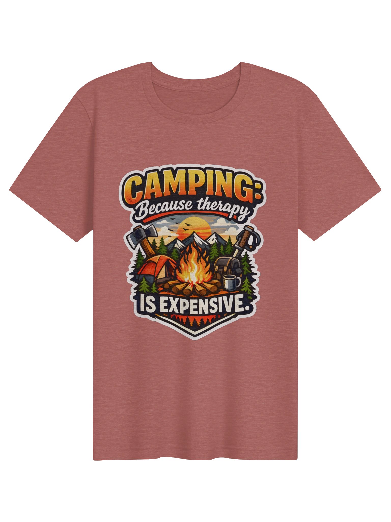 Camping Because Therapy Is Expensive Tee product image (1)