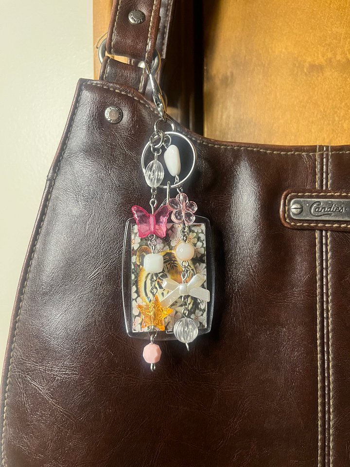 A Tiger Among The Flowers Deluxe Bag Charm product image (2)