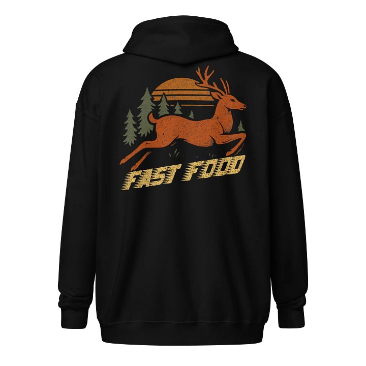 Fast Food Zip Hoodie – Bold Vintage Hunting Sweatshirt product image (1)