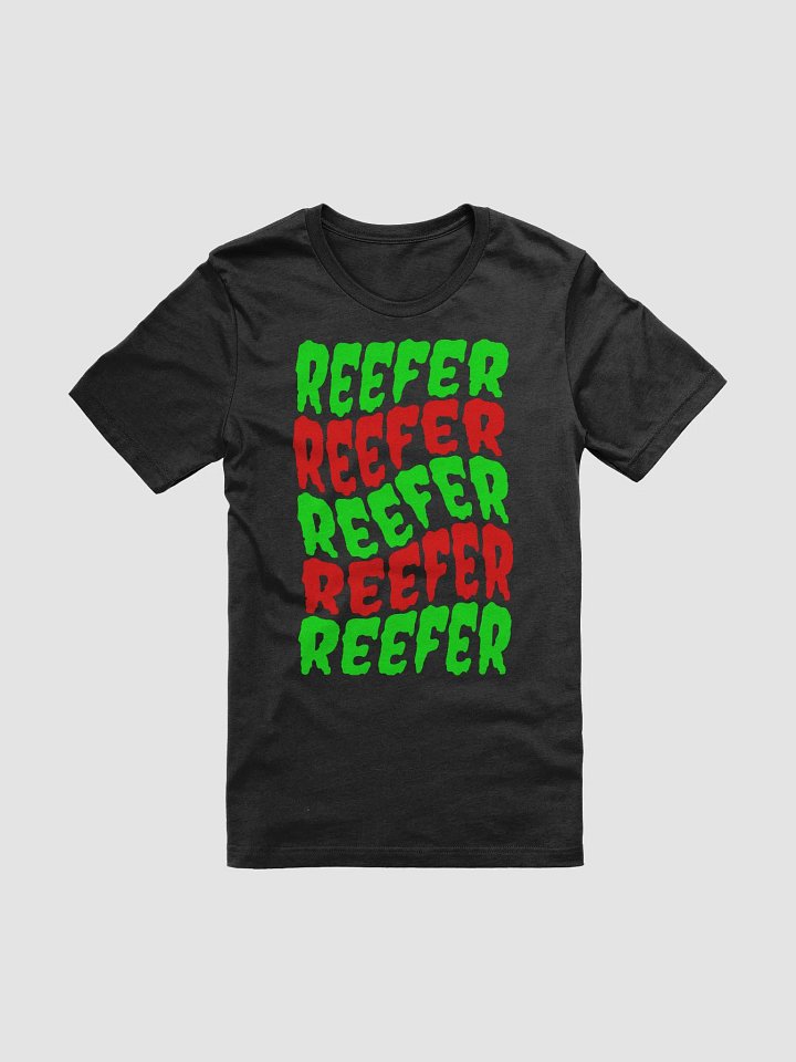 Reefer Red Green Tee, High Holiday Weed Black T-Shirt, Cannabis Clothing product image (1)
