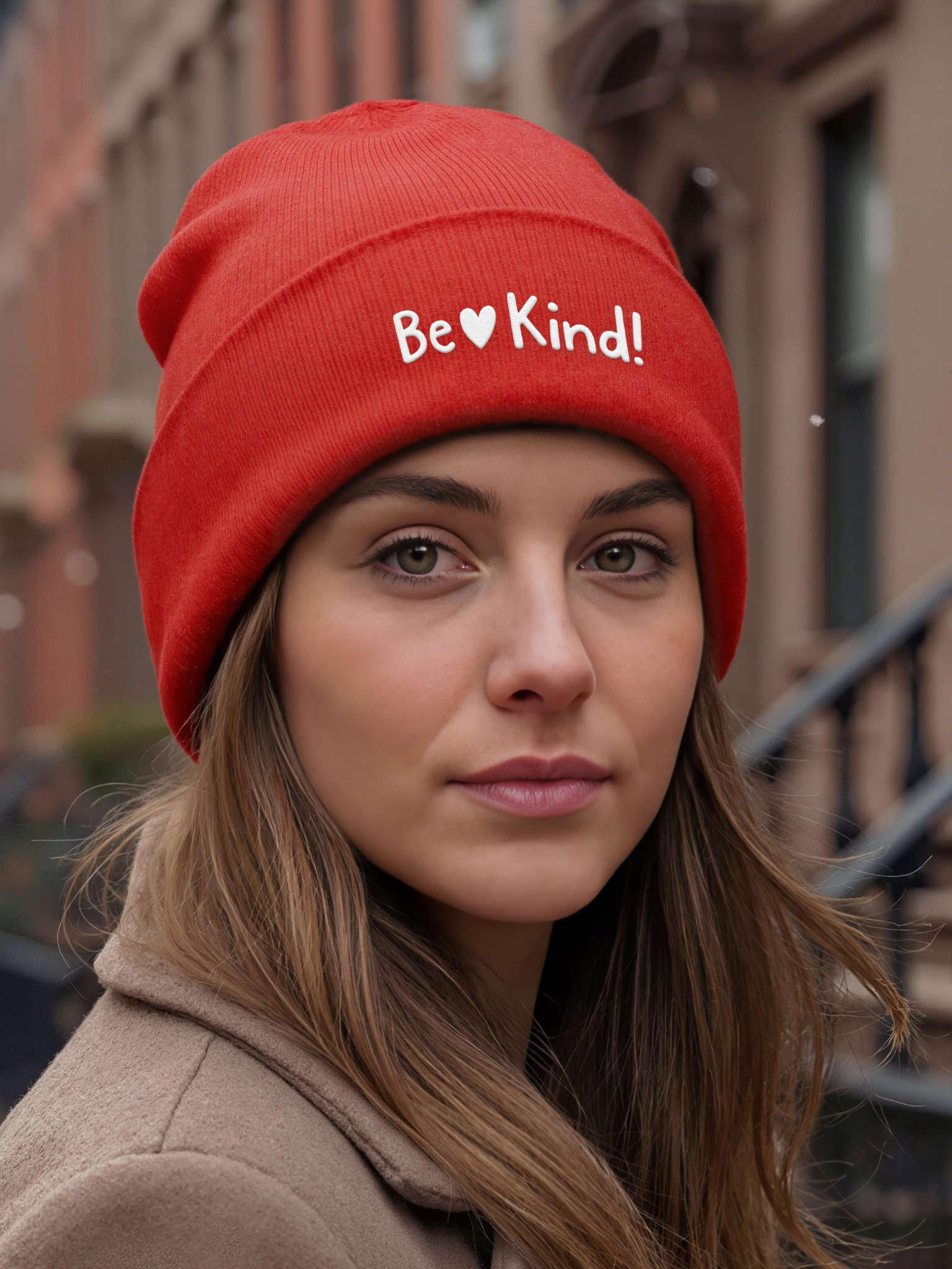 Be Kind! Embroidered Cuffed Beanie – Soft & Cozy Unisex Accessory for Everyday Elegance product image (6)