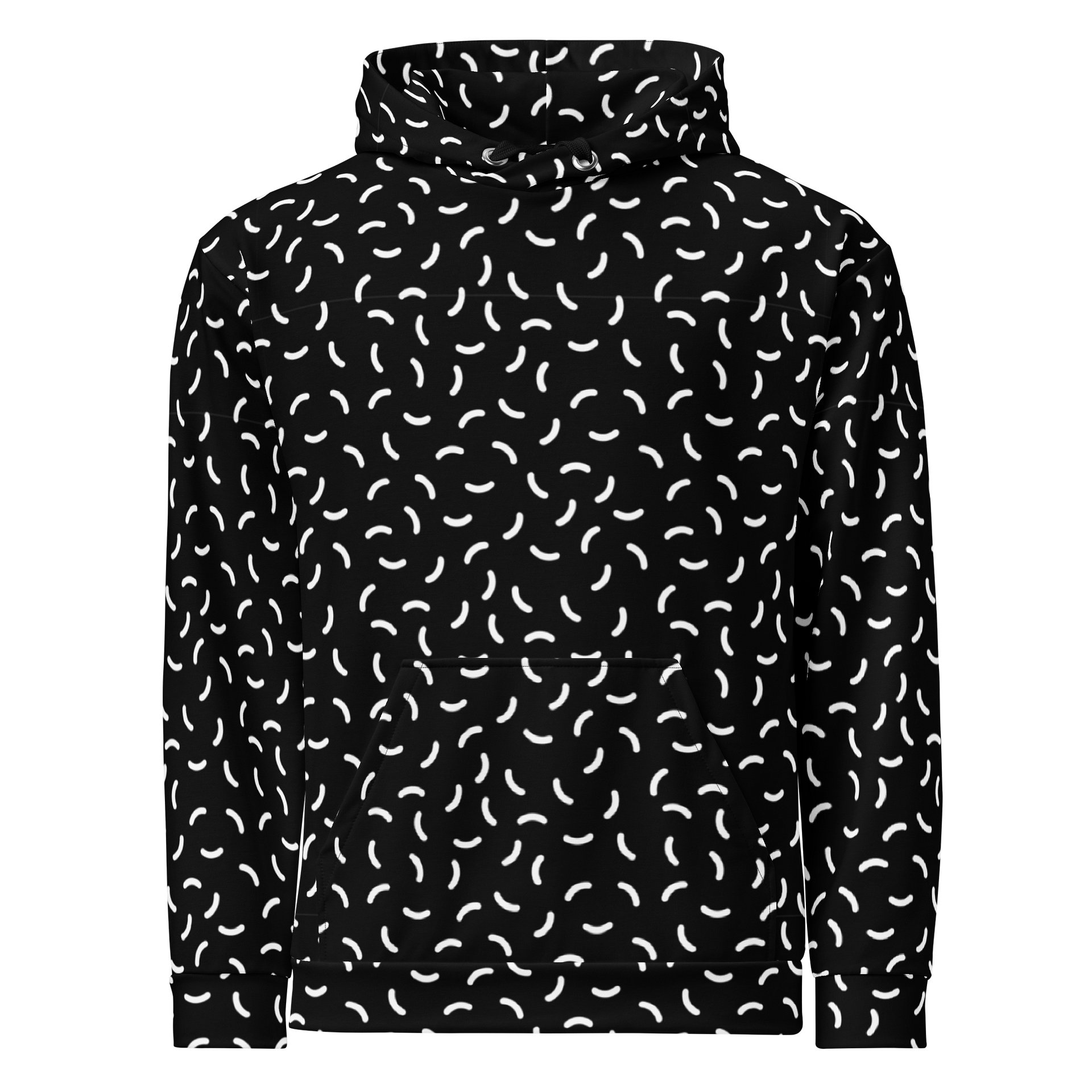 Versatile Black and White Pattern Hoodie for Everyday Wear product image (1)