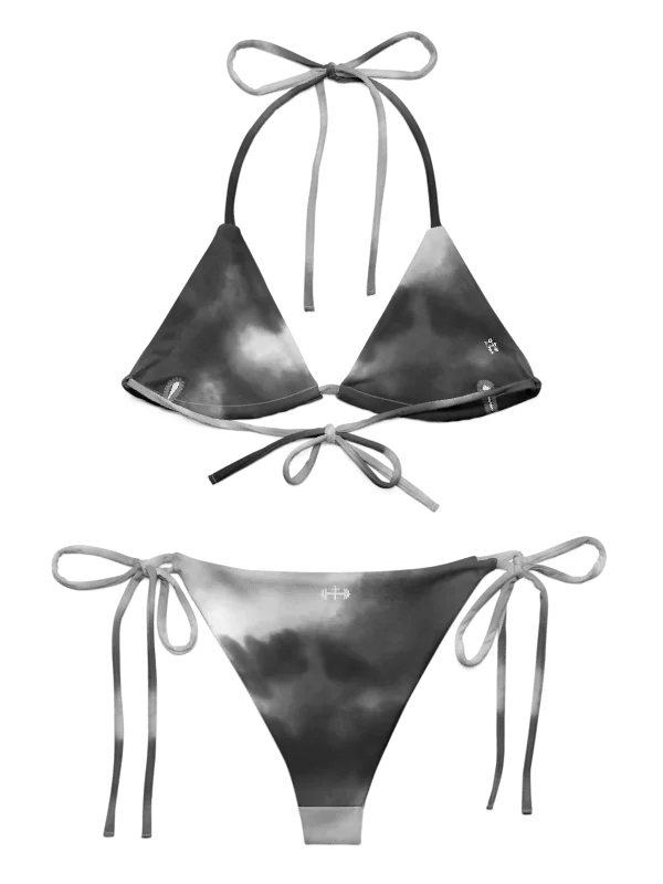 His House String Bikini Set - B&W Tie Dye product image (10)
