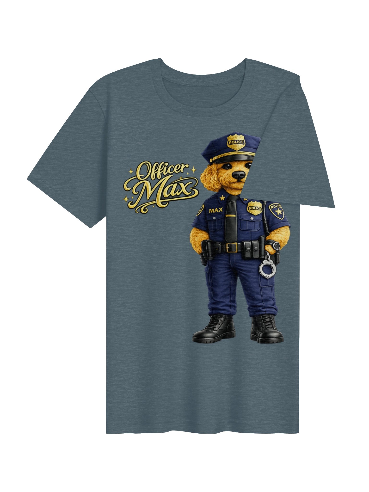 Officer Max Golden Poodle Police Adult Tee product image (29)