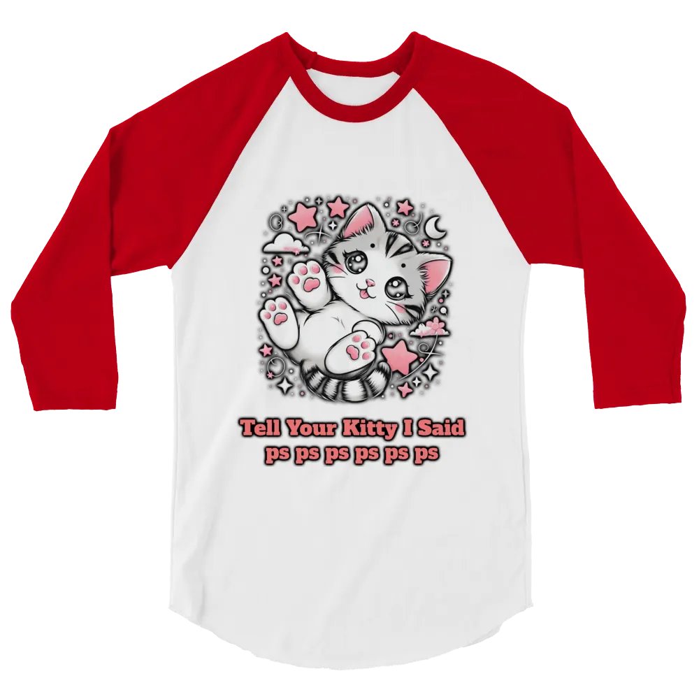 pspsps Kitty Baseball Style Tee - Light Torso Colors product image (80)
