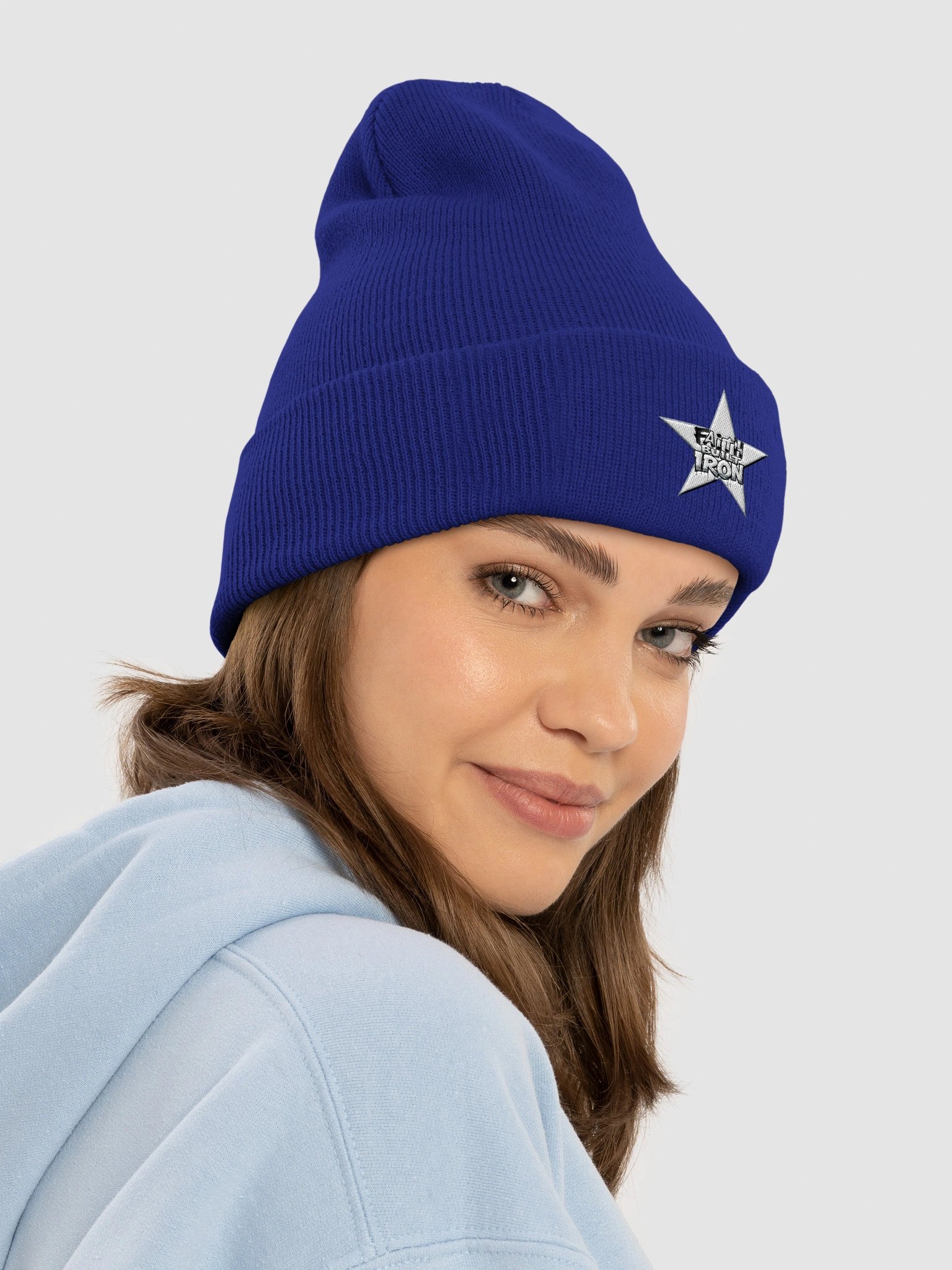 Faith Built Iron Christian Beanie product image (6)