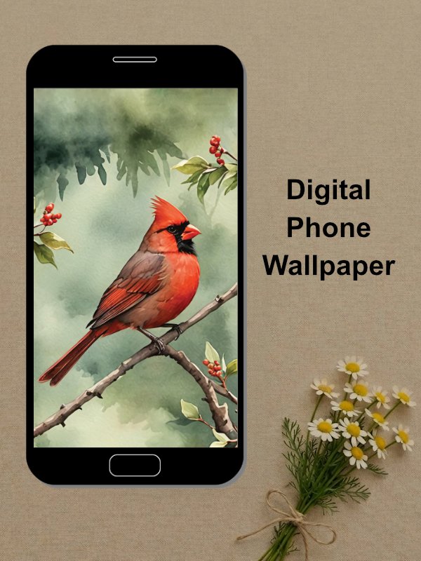 Northern Cardinal Phone Wallpaper product image (1)