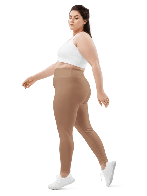 Tan All-Over Print Plus Size Leggings product image (3)