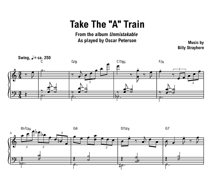 Oscar Peterson - Take The A Train (Unmistakable) - Sheet music (PDF) product image (1)