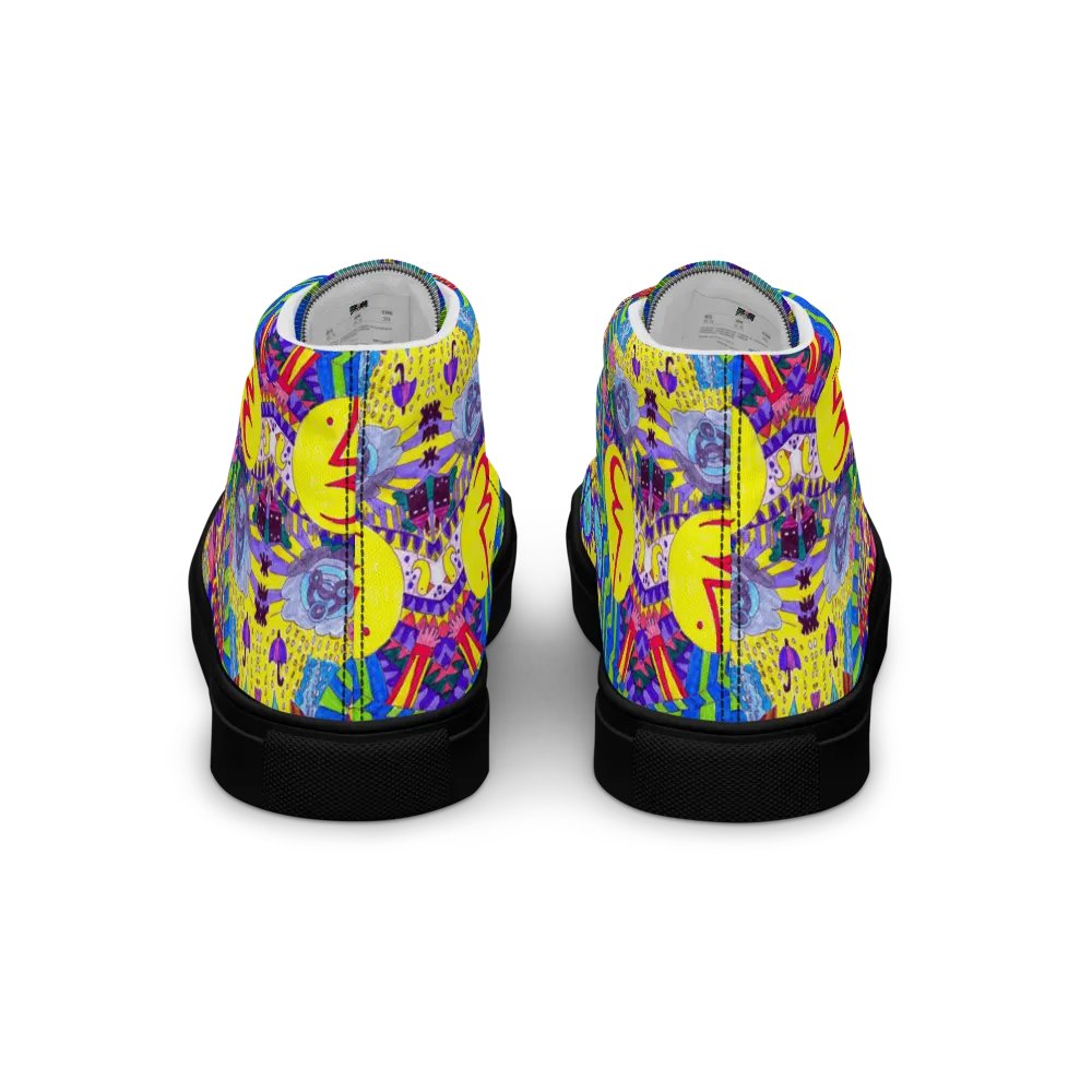 Abstract Colourful Doodle Ladies High Top Canvas Shoes product image (9)