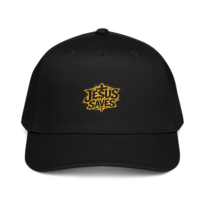 Jesus Saves Baseball Cap (yellow text) product image (1)