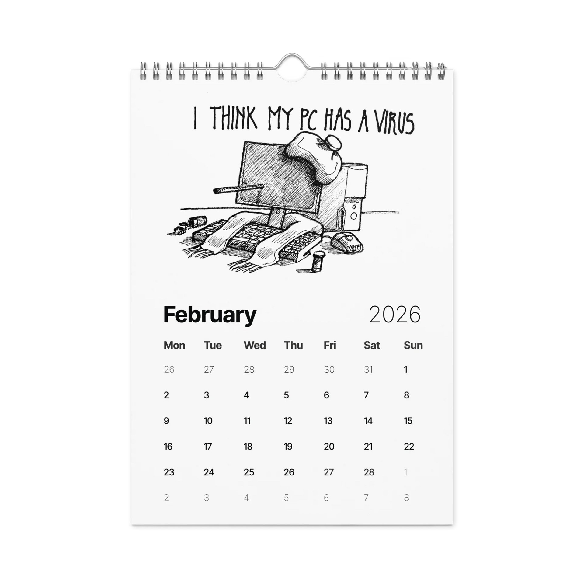 Original Humorous Tech Sketches 2026 Calendar product image (2)