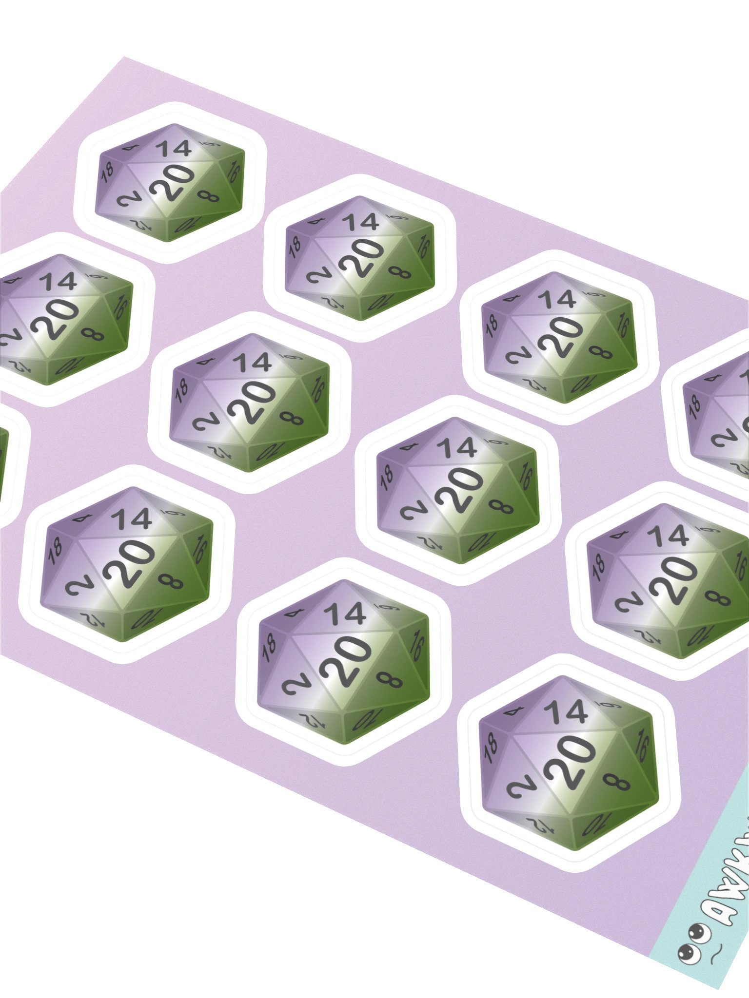 Gendequeer Pride D20 Sticker Sheet product image (2)