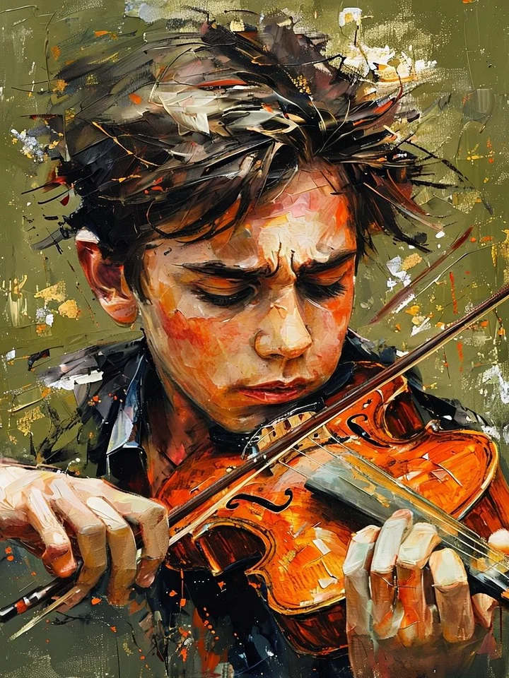 Vibrant Violinist Framed Poster product image (1)