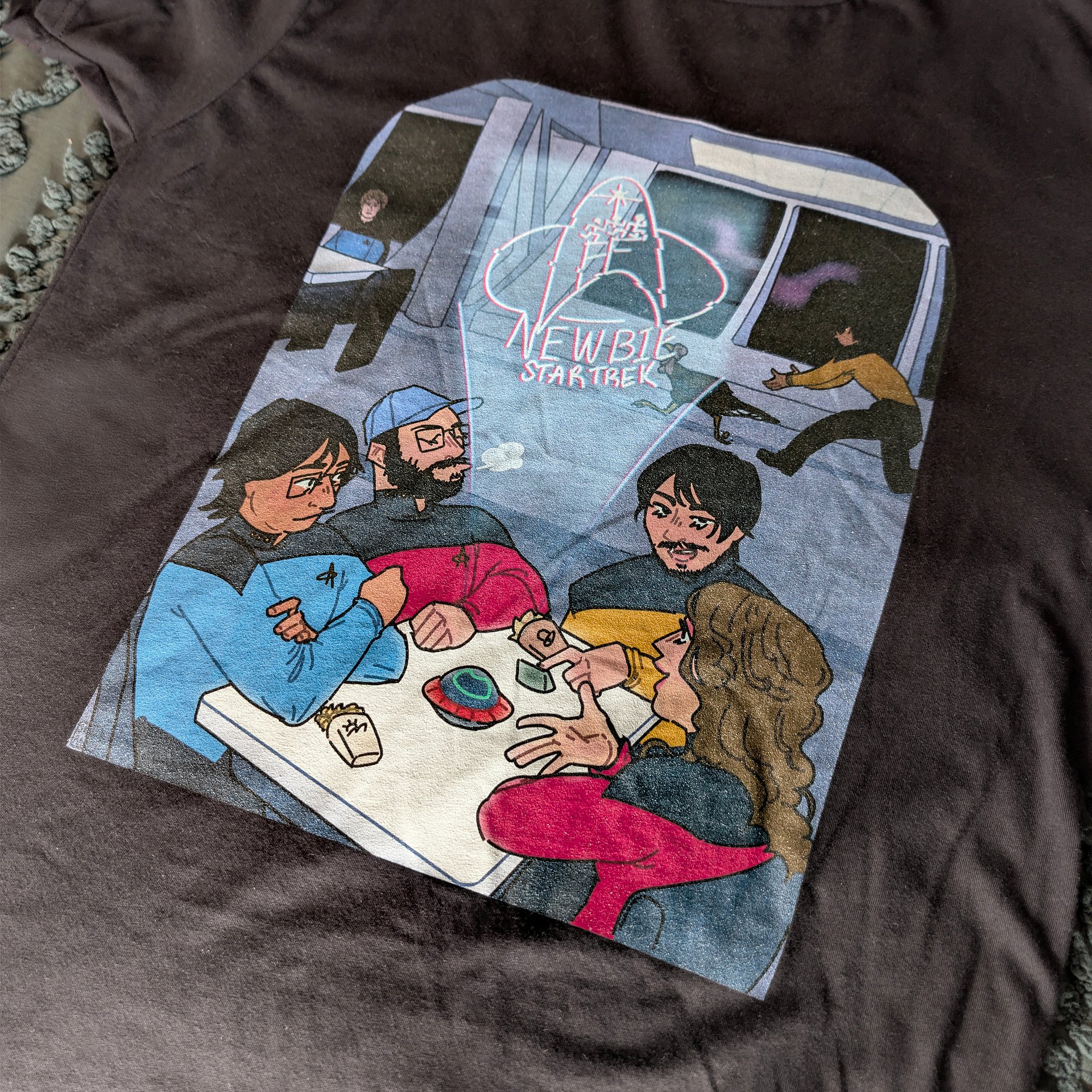 "Chillin' in Ten Forward" T-shirt by SKELERANG (Black) product image (3)