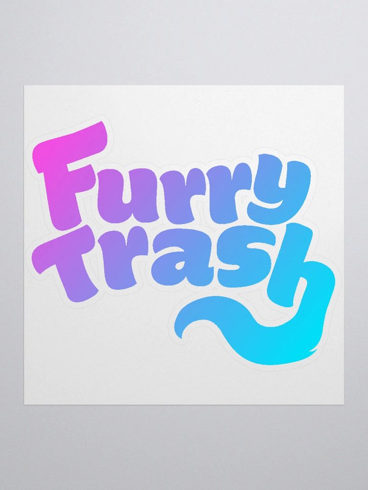 Furry Trash Sticker – Bubble Logo (Twilight Gradient) product image (1)