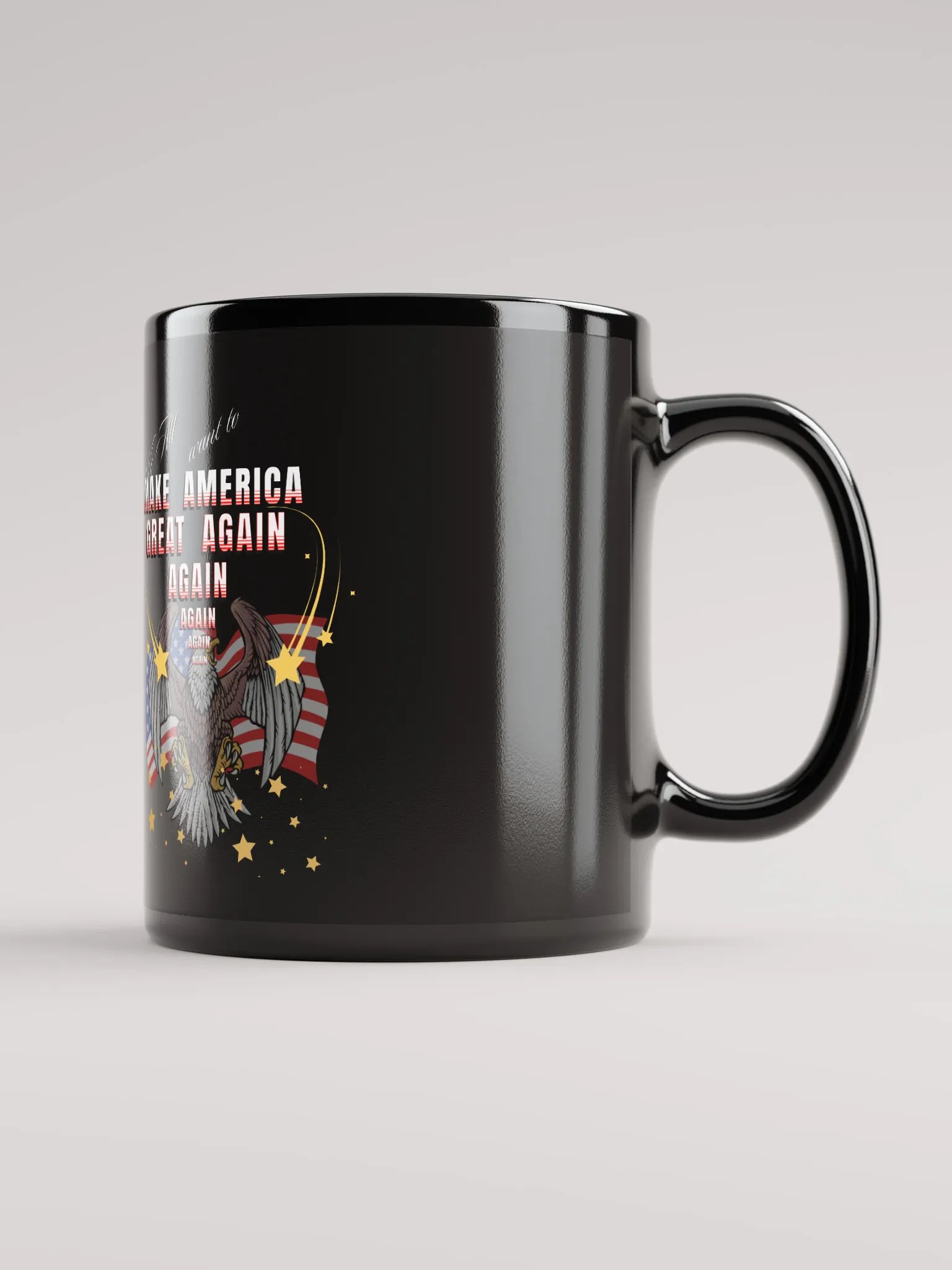 Make America Great Again Black Mug with Eagle design product image (1)