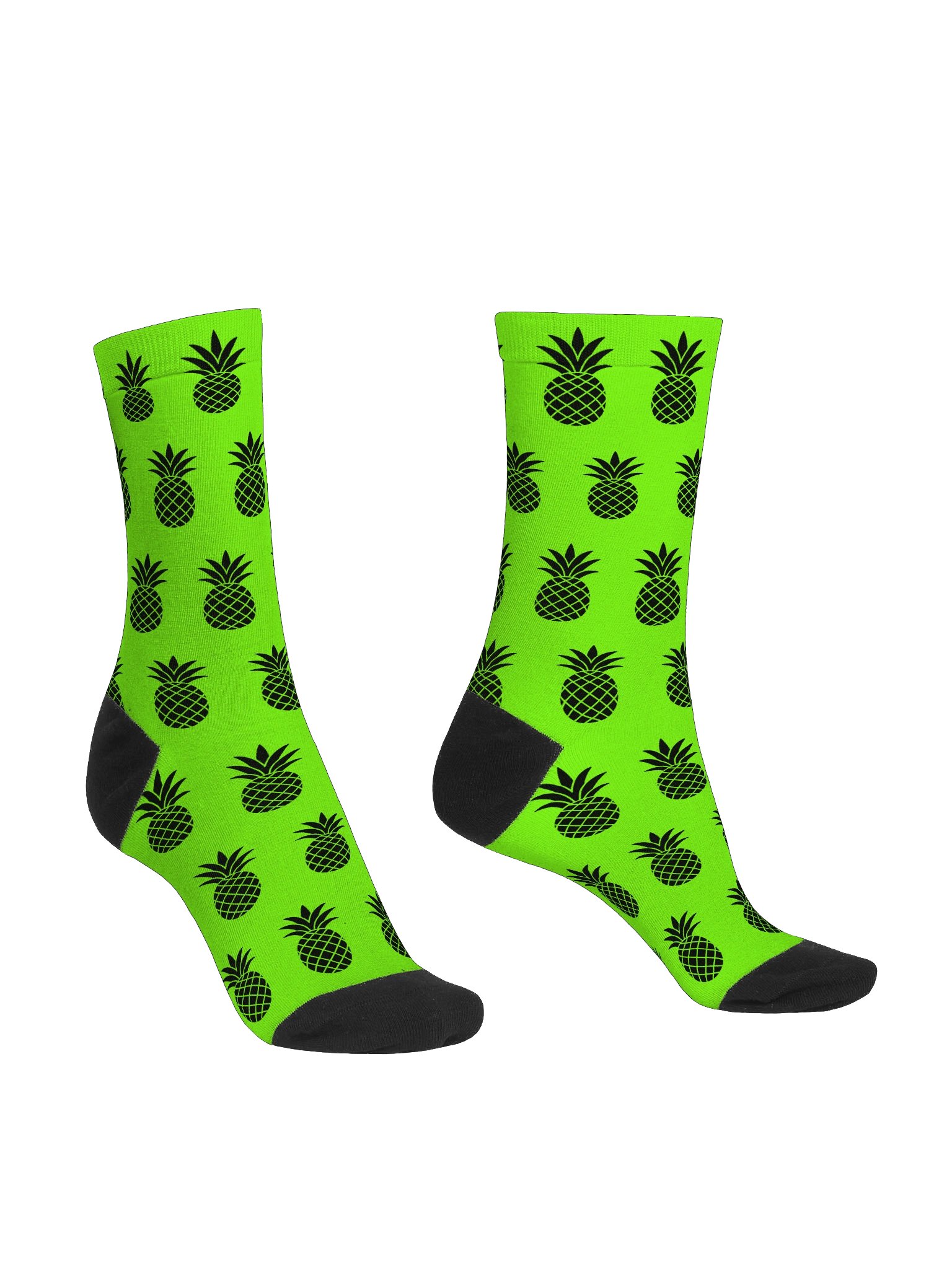Lime Green & Black Lucky Pineapple™ Unisex Socks product image (3)