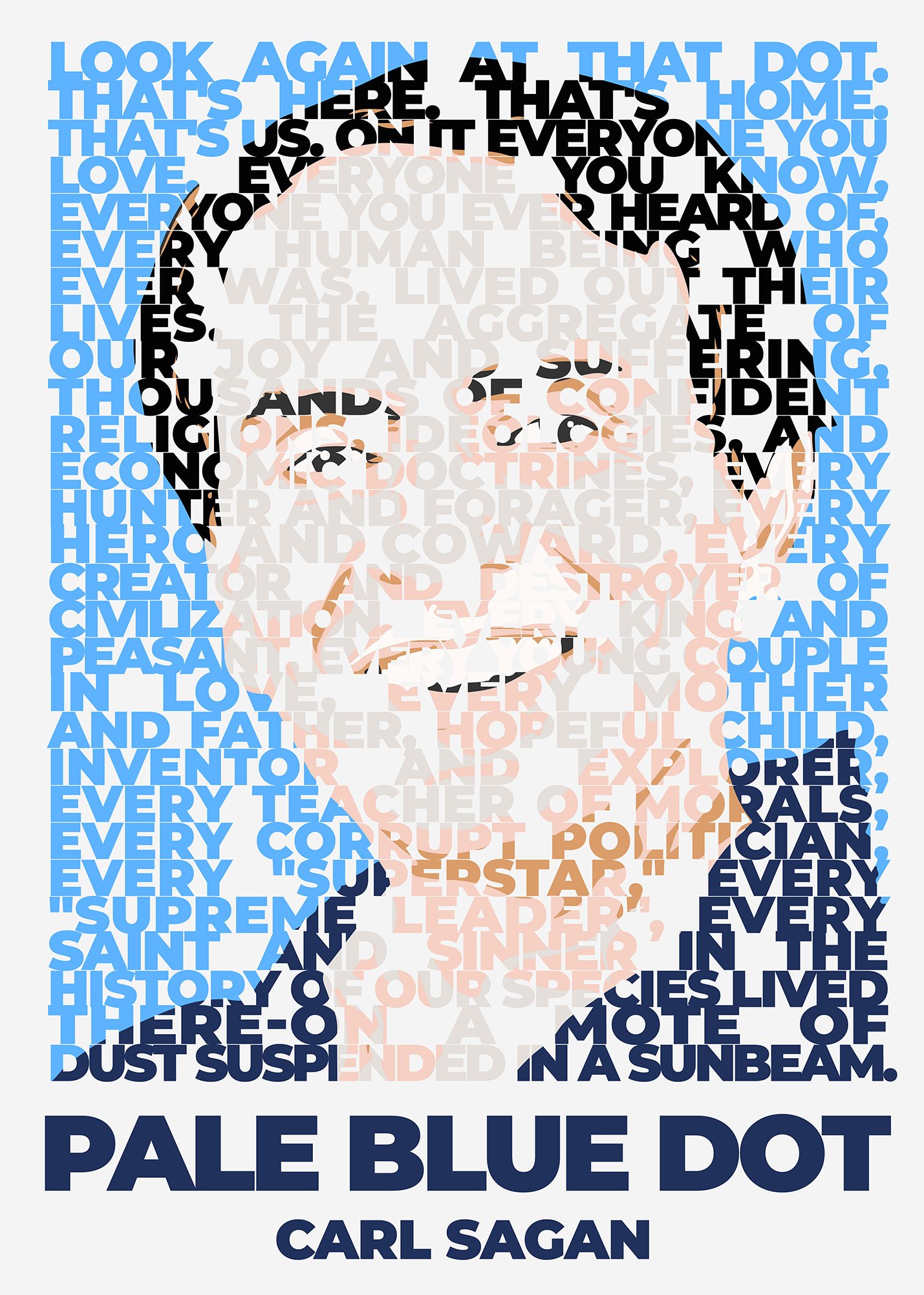 Pale Blue Dot poster, Carl Sagan quote — space poster, science poster, aesthetic poster, text-art poster product image (3)