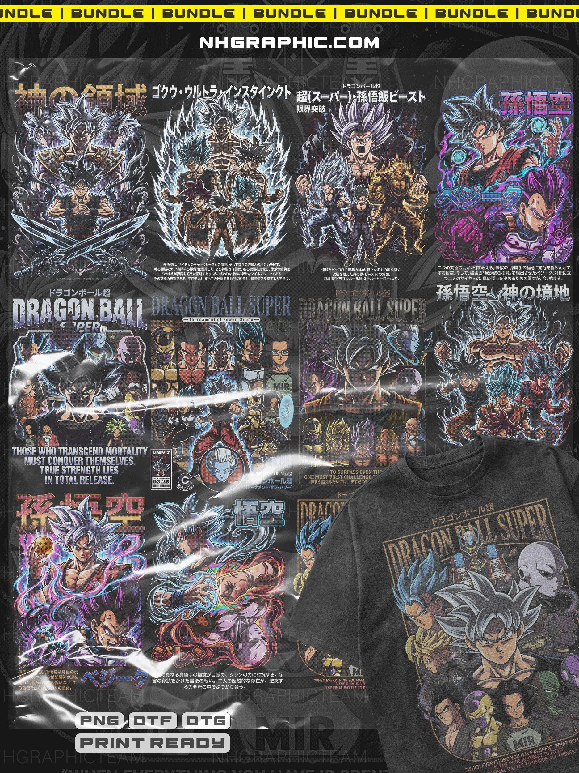 11 Exclusive Dragon Ball Super Halftone tshirt PNGs product image (1)