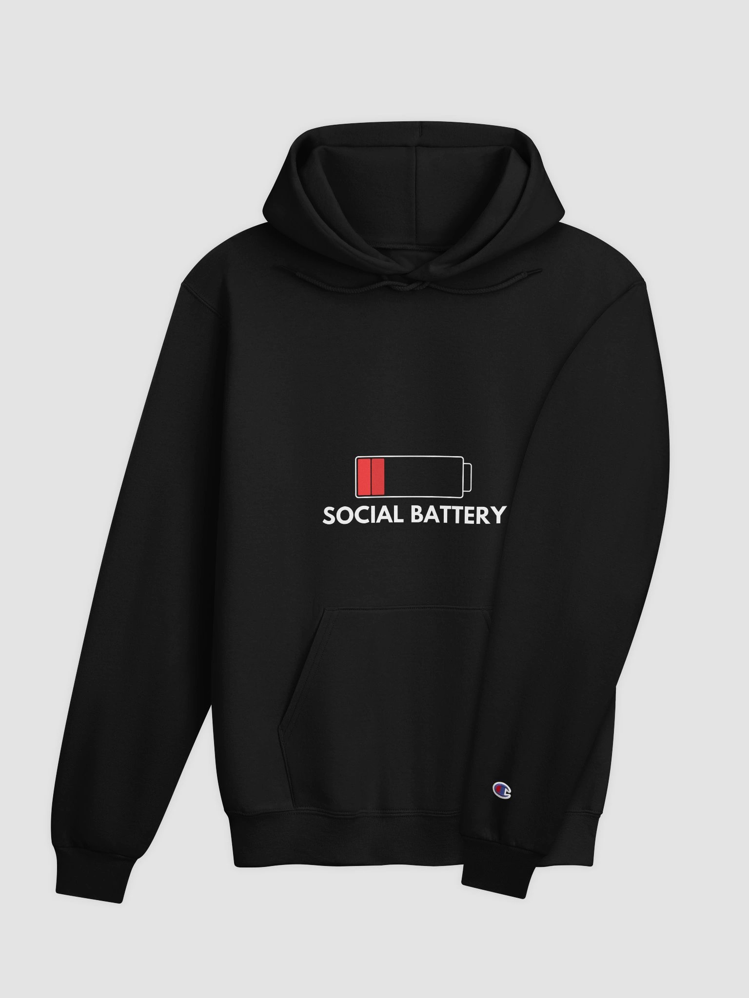 #SocialBatteryLow Unisex Champion Hoodie product image (7)