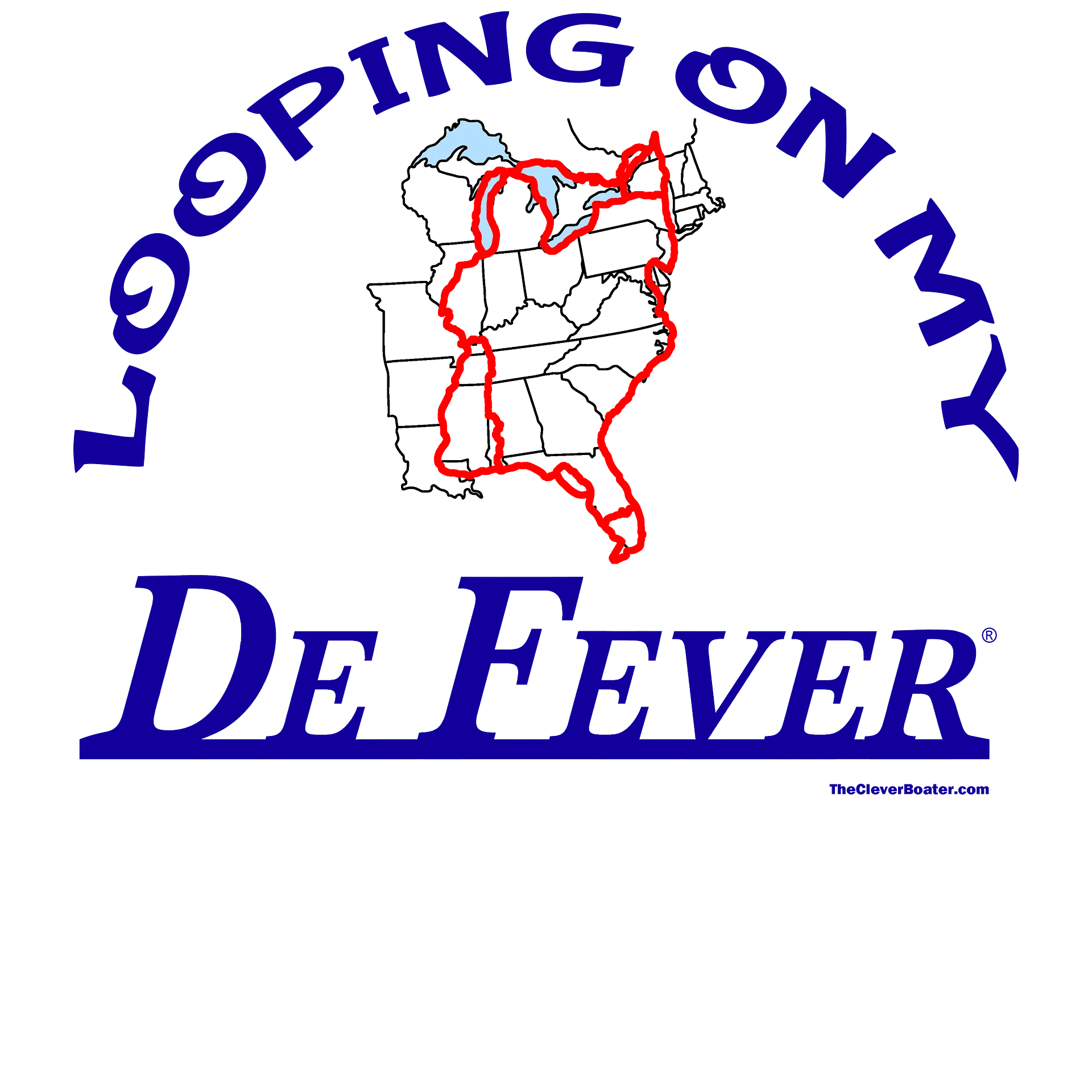 Looping On My DeFever - T-Shirt - Light Shirt w/Blue Logo product image (5)