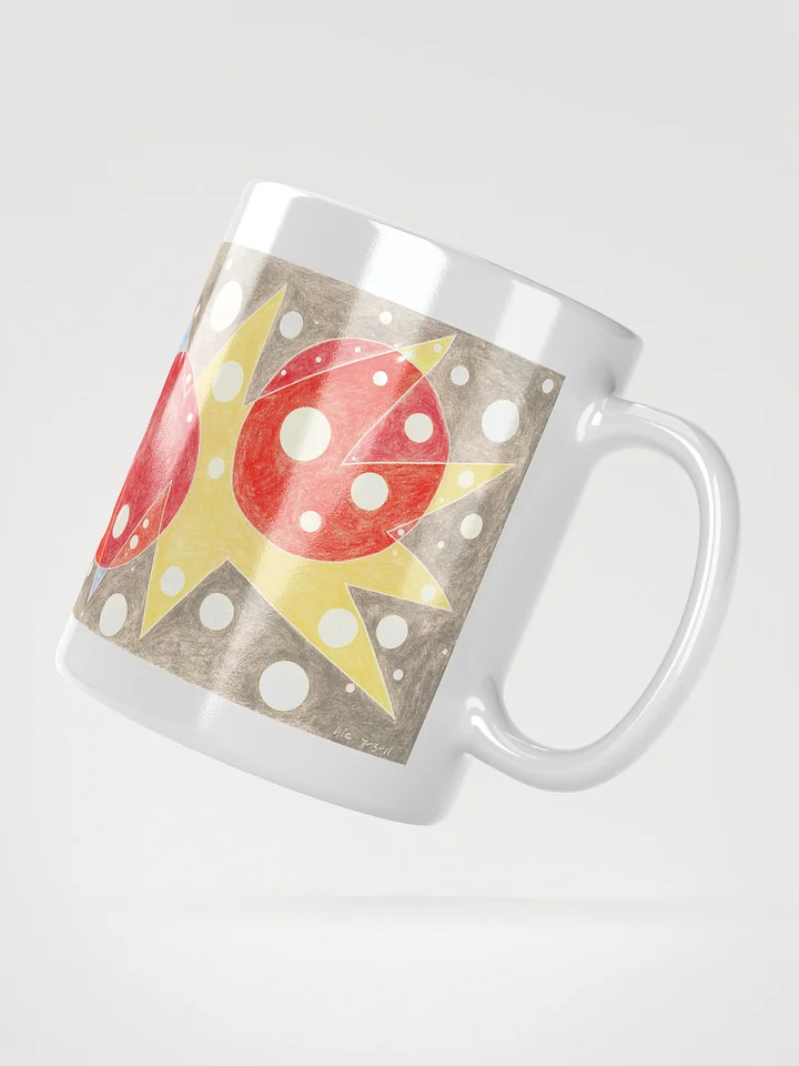 Cartoon Conflict and Curiosity White Glossy Mug product image (3)