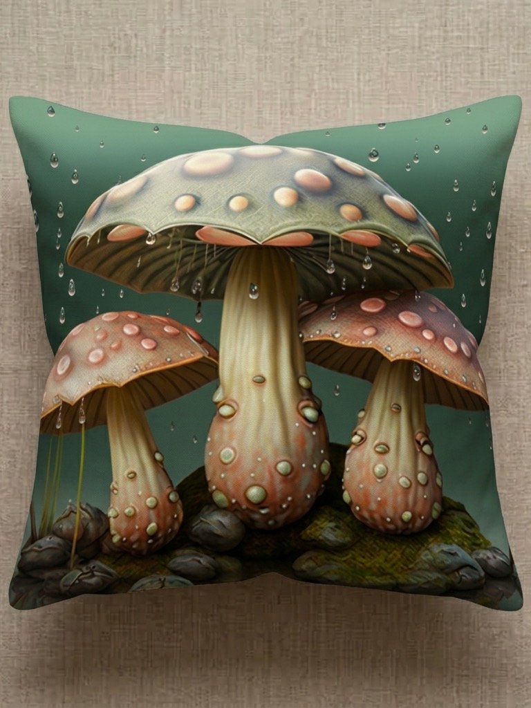 Rainy Day Frog & Mushroom Pillow product image (4)