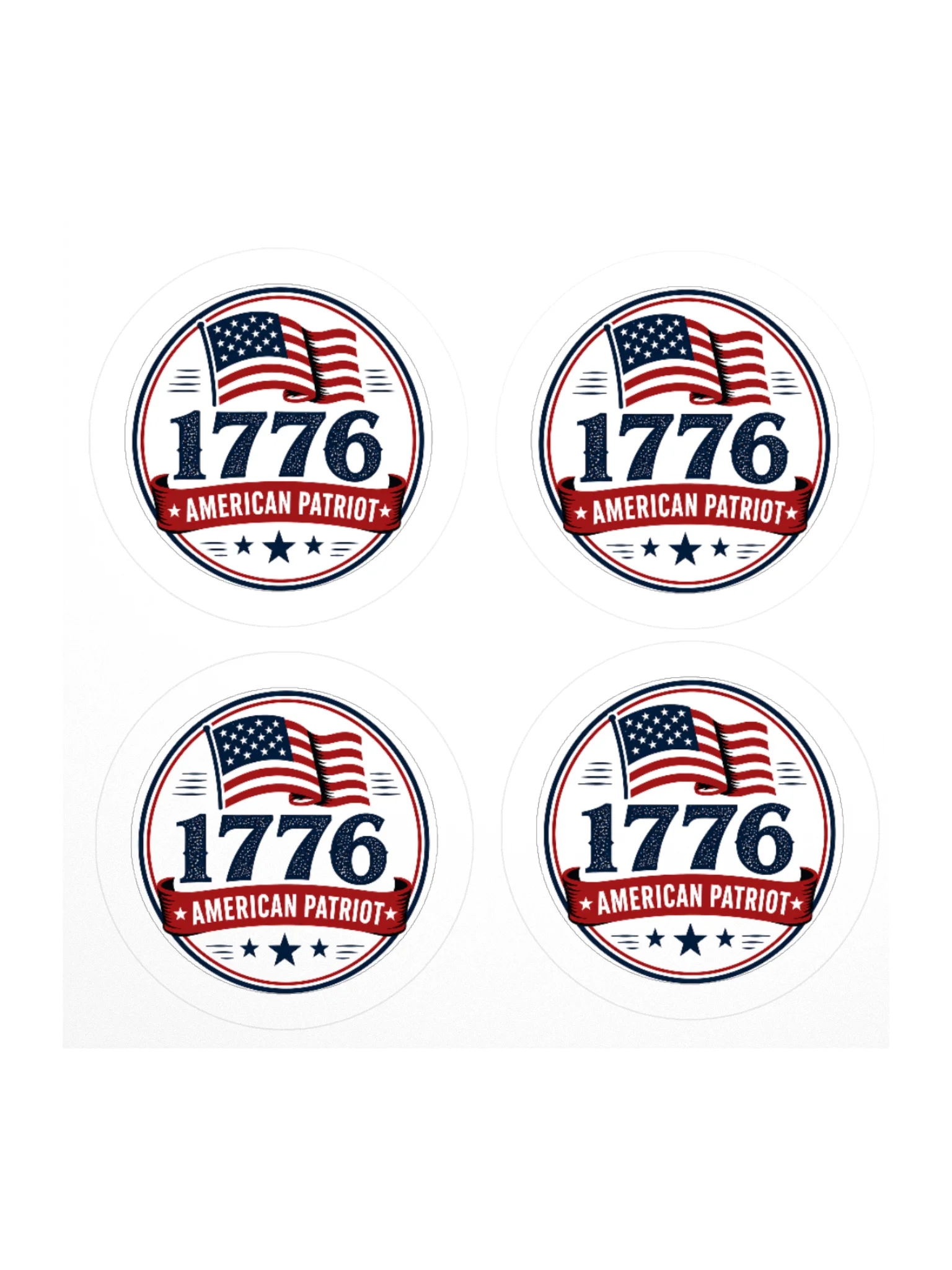 White 1776 American Patriot Stickers product image (1)