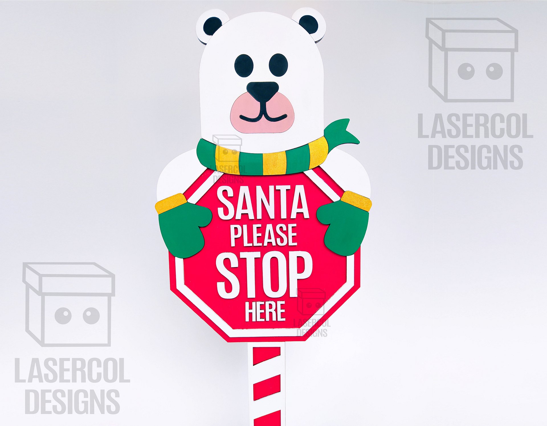Santa Please Stop Here Signs Bundle - Laser Cut Files product image (10)