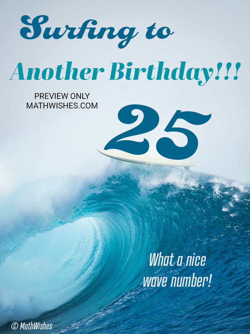 25th Birthday Card - Wave Number product image (1)