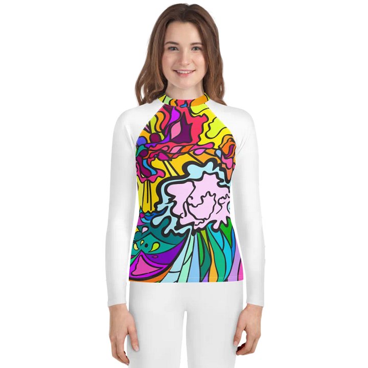Psychedelic Wave Youth Rash Guard - Wave at Sunset product image (1)
