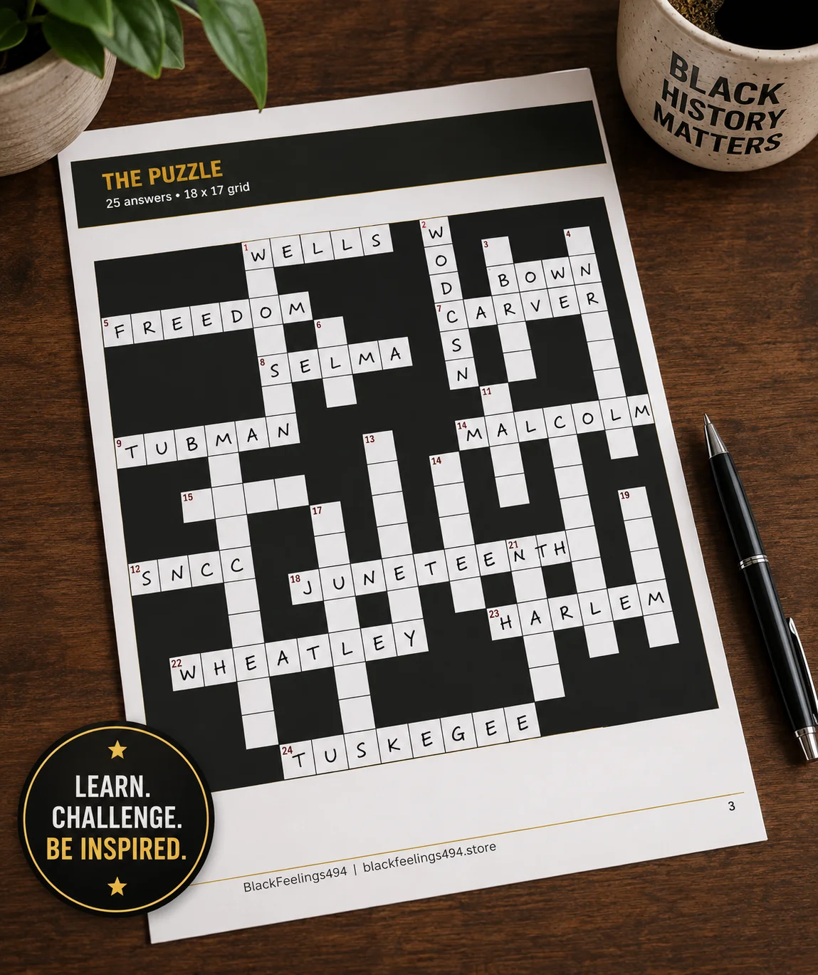 Black History Crossword Puzzle Workbook (Printable PDF) – 50 Pages product image (2)