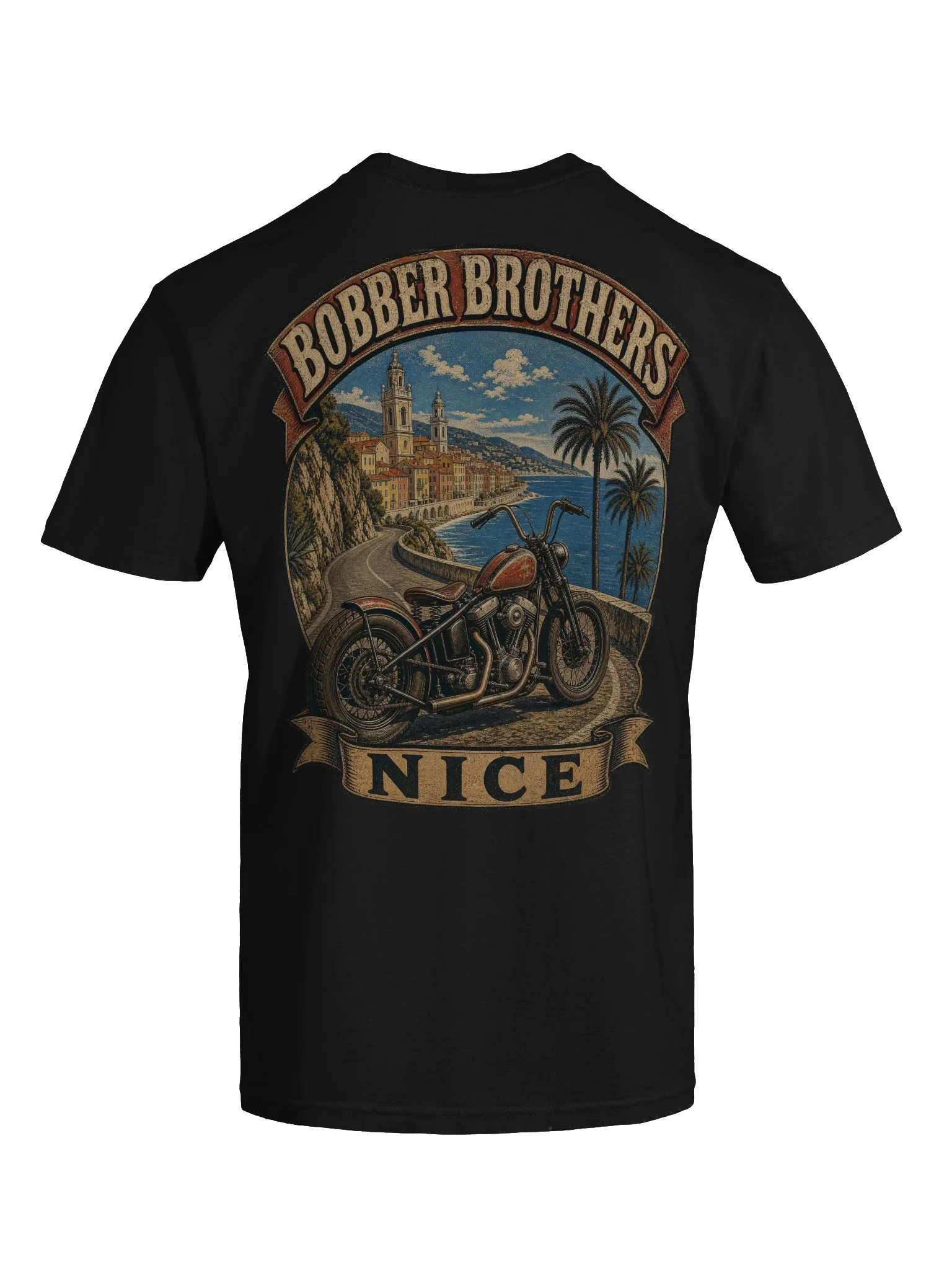 Nice motorcycle t-shirt design by Bobber Brothers