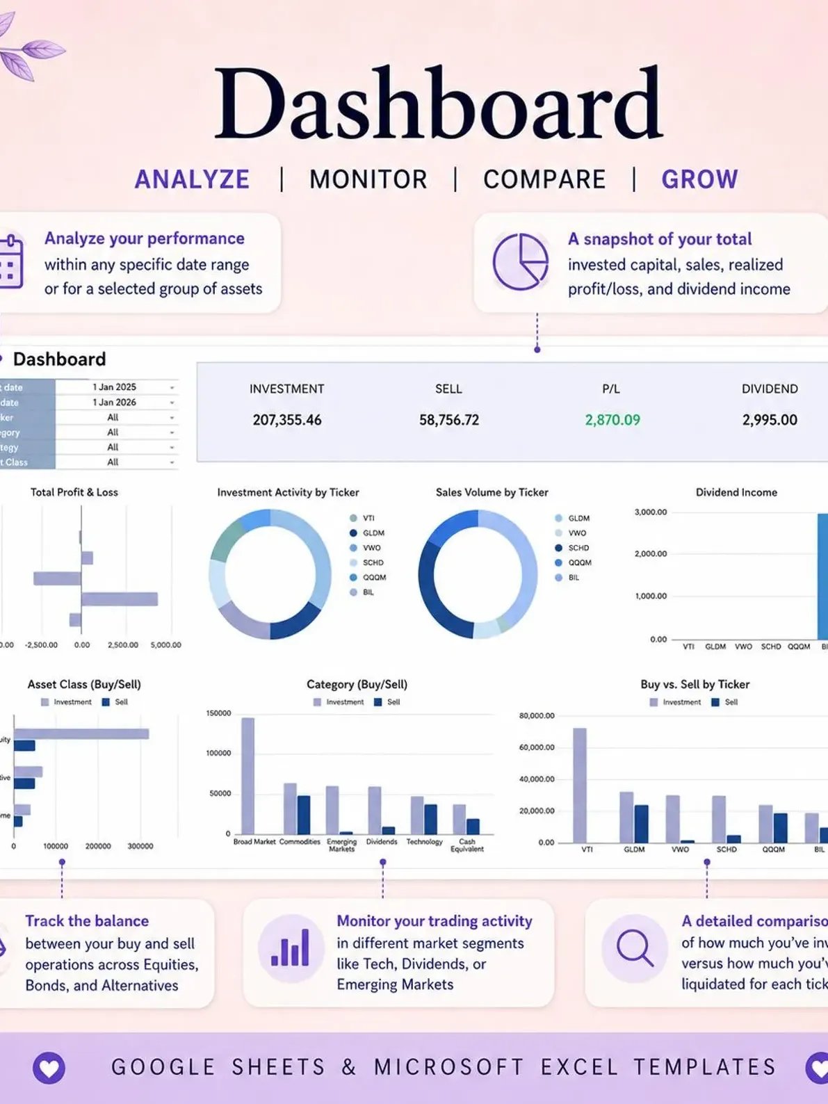 ETF & Index Fund Tracker Template Excel product image (3)