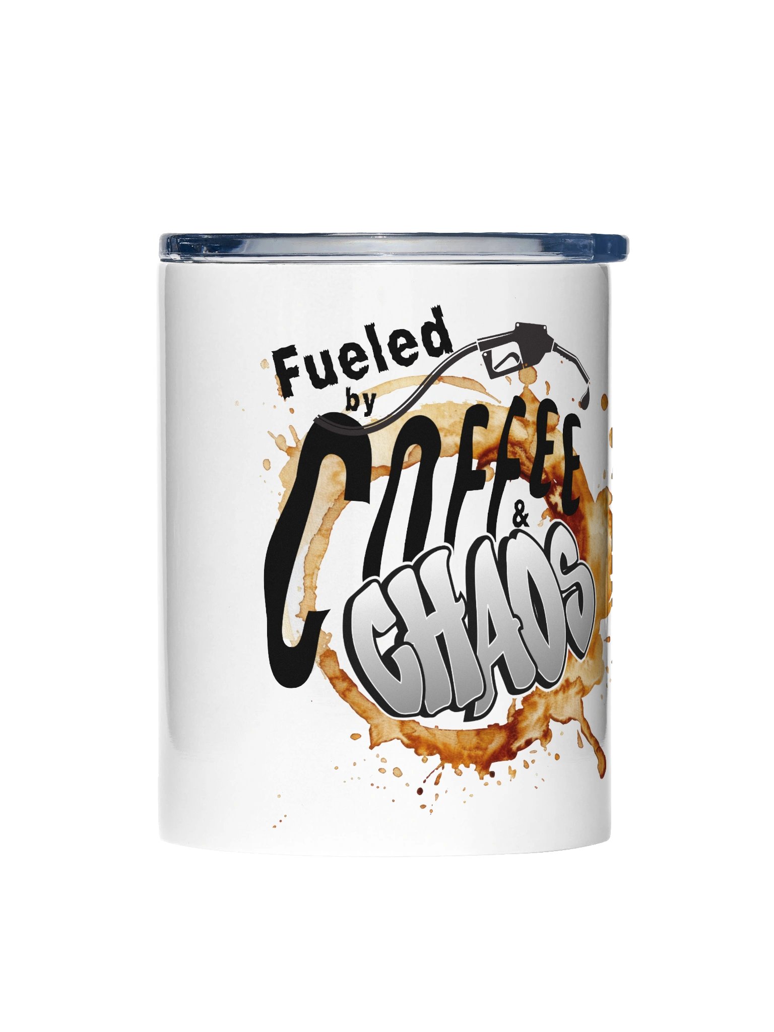 “Fueled by Coffee & Chaos” Graffiti 10oz Stainless Steel Tumbler product image (1)