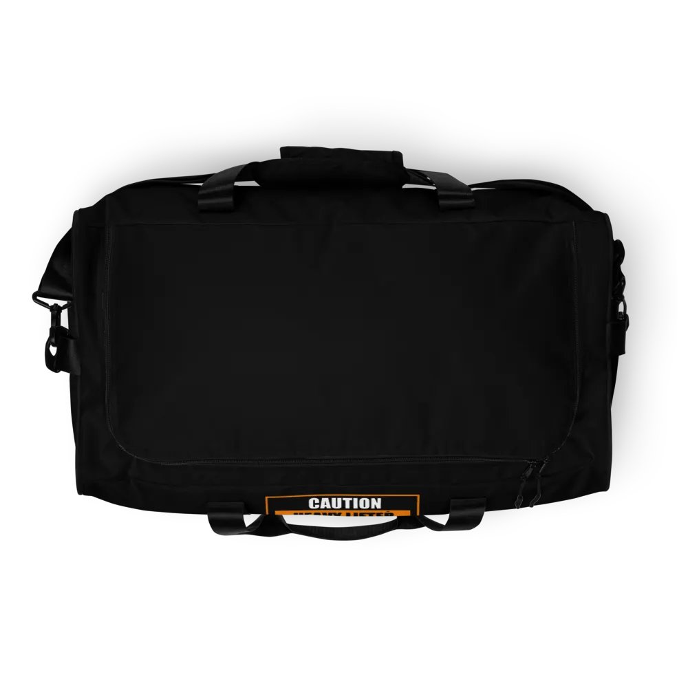 Caution Heavy Lifter Ahead-Barbell Zone Duffle Bag (Black) product image (11)