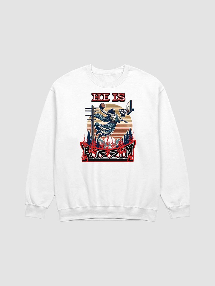He Is Rizzin Basketball Jesus Robe Sweatshirt product image (23)