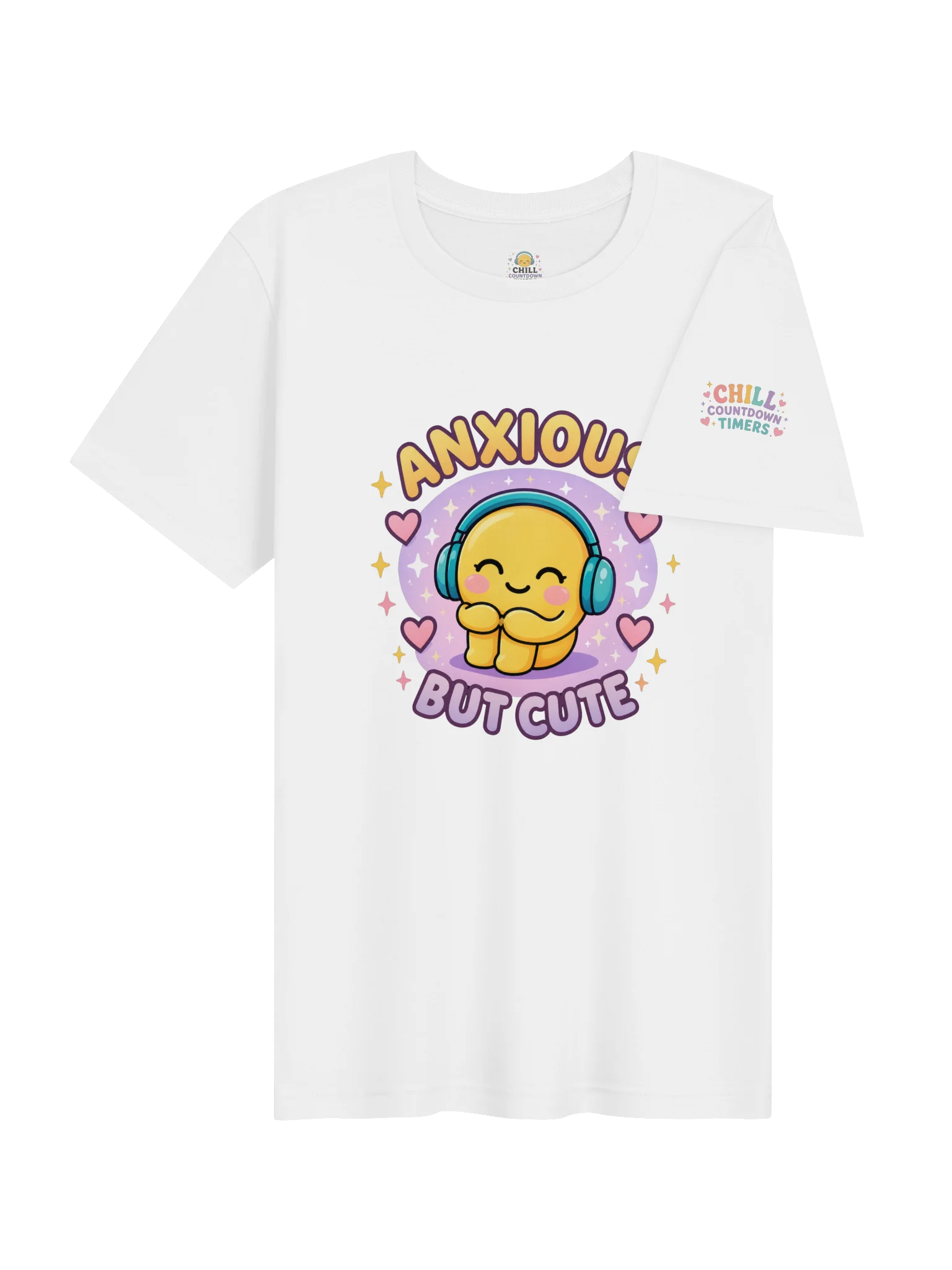Anxious But Cute Smiley Sticker Tee product image (104)