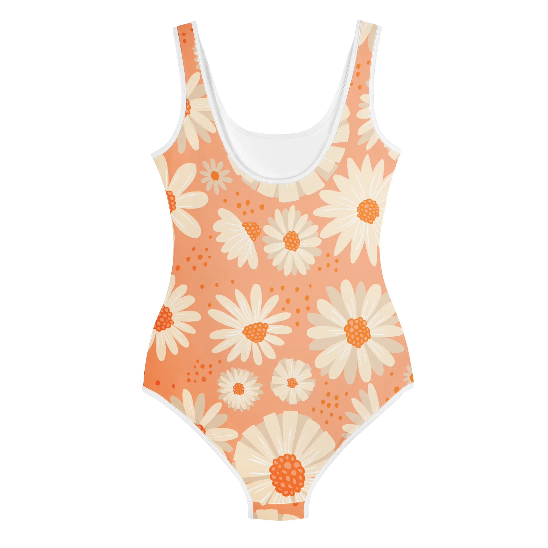 Peach Daisy All-Over Print Youth Swimsuit product image (3)