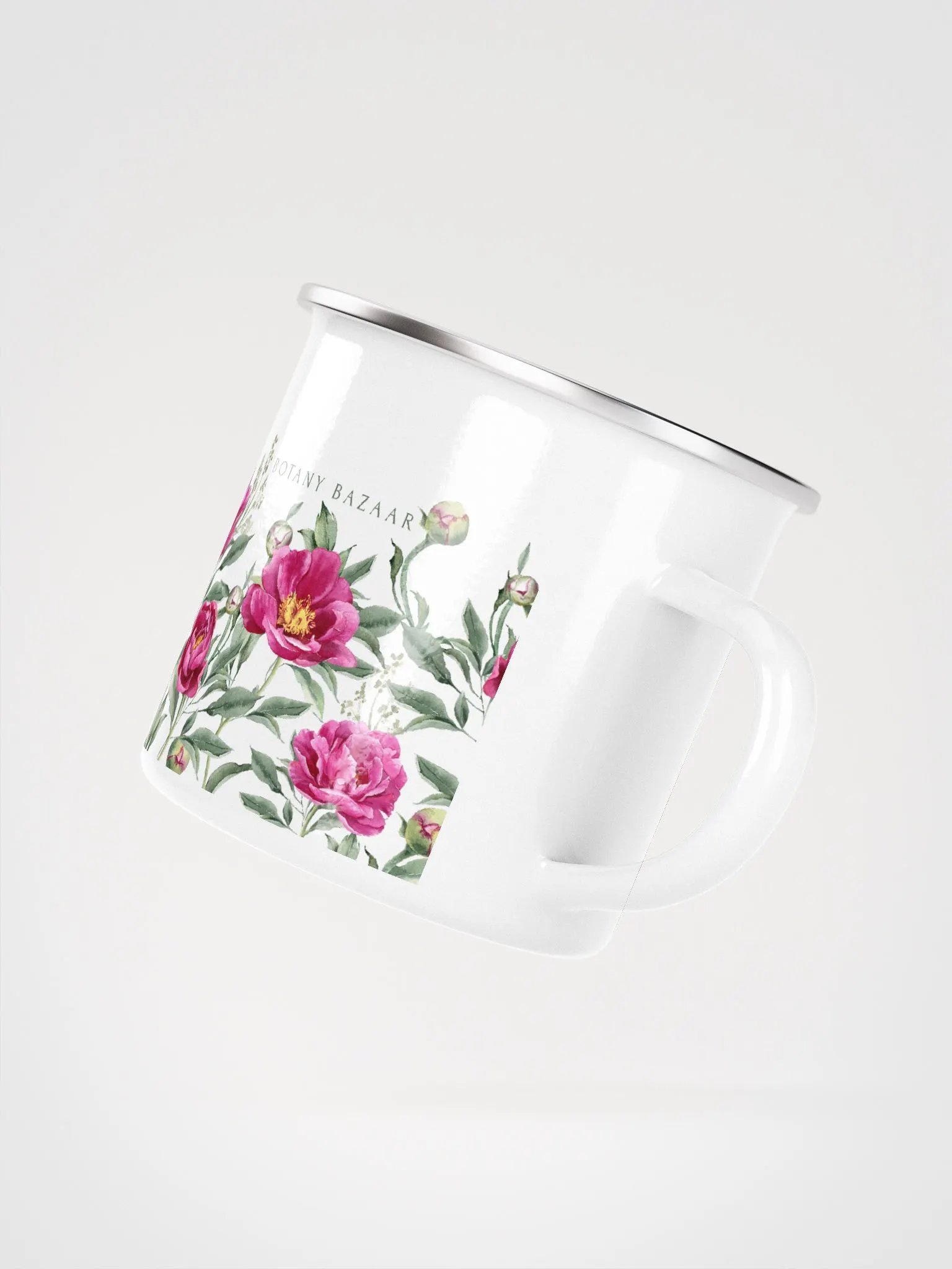 Peony White Enamel Camping Mug product image (3)