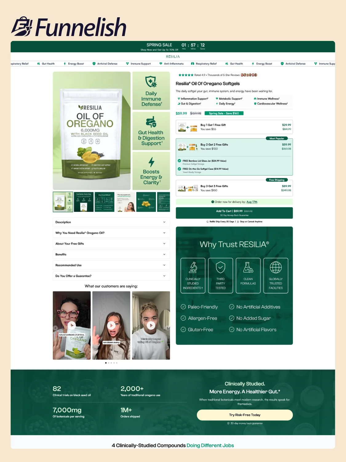 Resilia Oil Oregano Softgels | Funnelish Template product image (1)