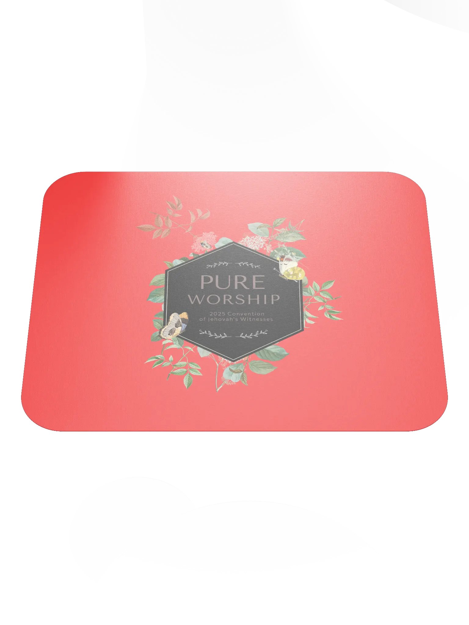 "Pure Worship" 2025 Convention | Coral Red Botanical Mouse Pad product image (2)