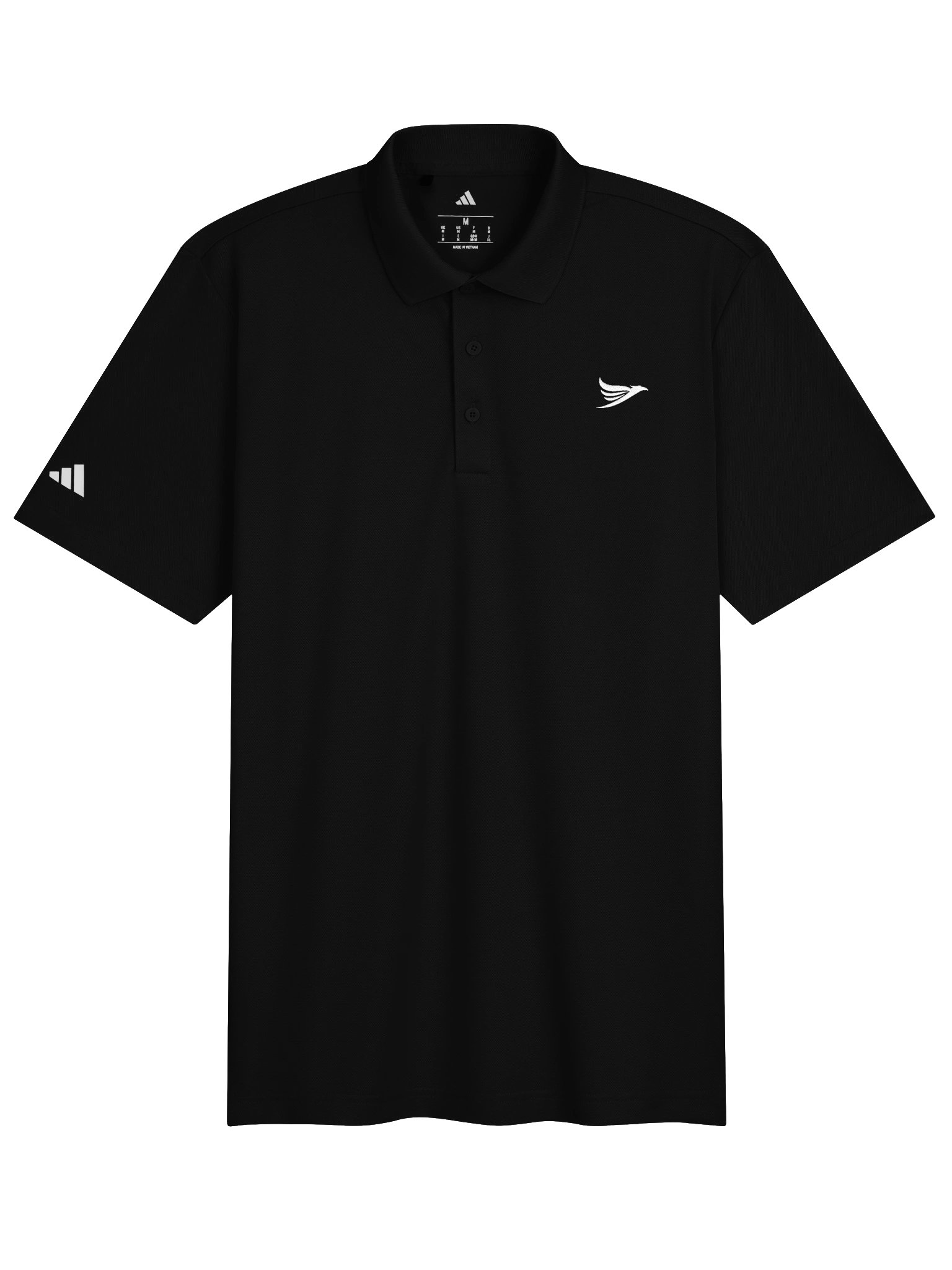 POW black Adidas Polo with white eagle product image (1)